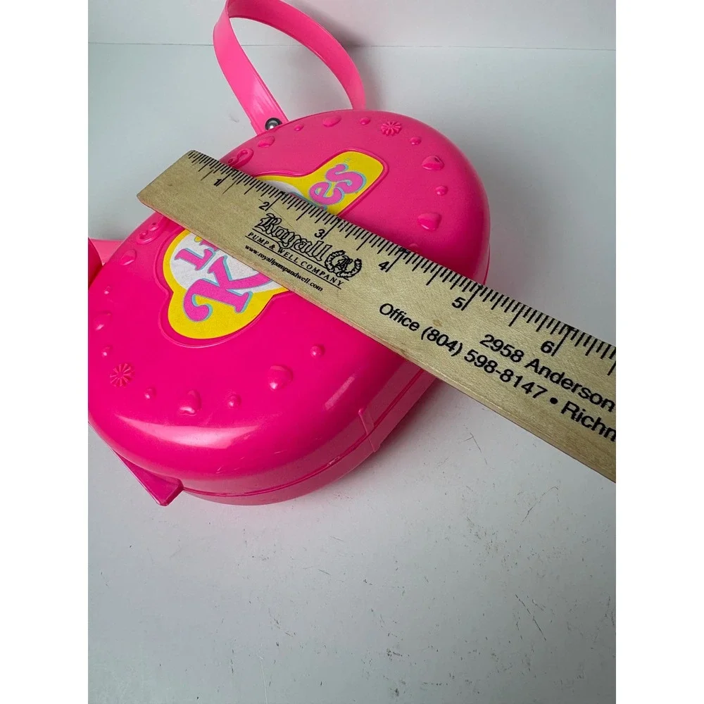 Vintage 1994 Tyco Liddle Kiddles Pink Plastic Carry Case Playset Backpack Toy